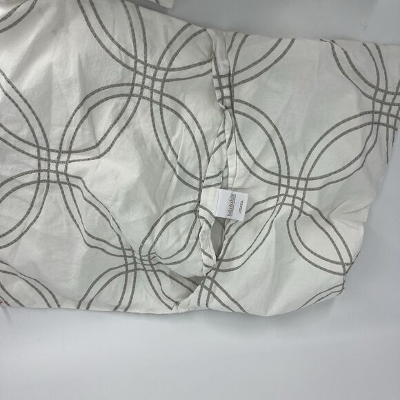 Restoration Hardware Baby Child Duvet Cover 2 Shams Gray White Embroidered Full - Picture 11 of 13